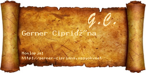 Gerner Cipriána névjegykártya